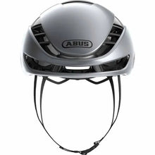 Load image into Gallery viewer, Silver helmet with Abus logo on a white background