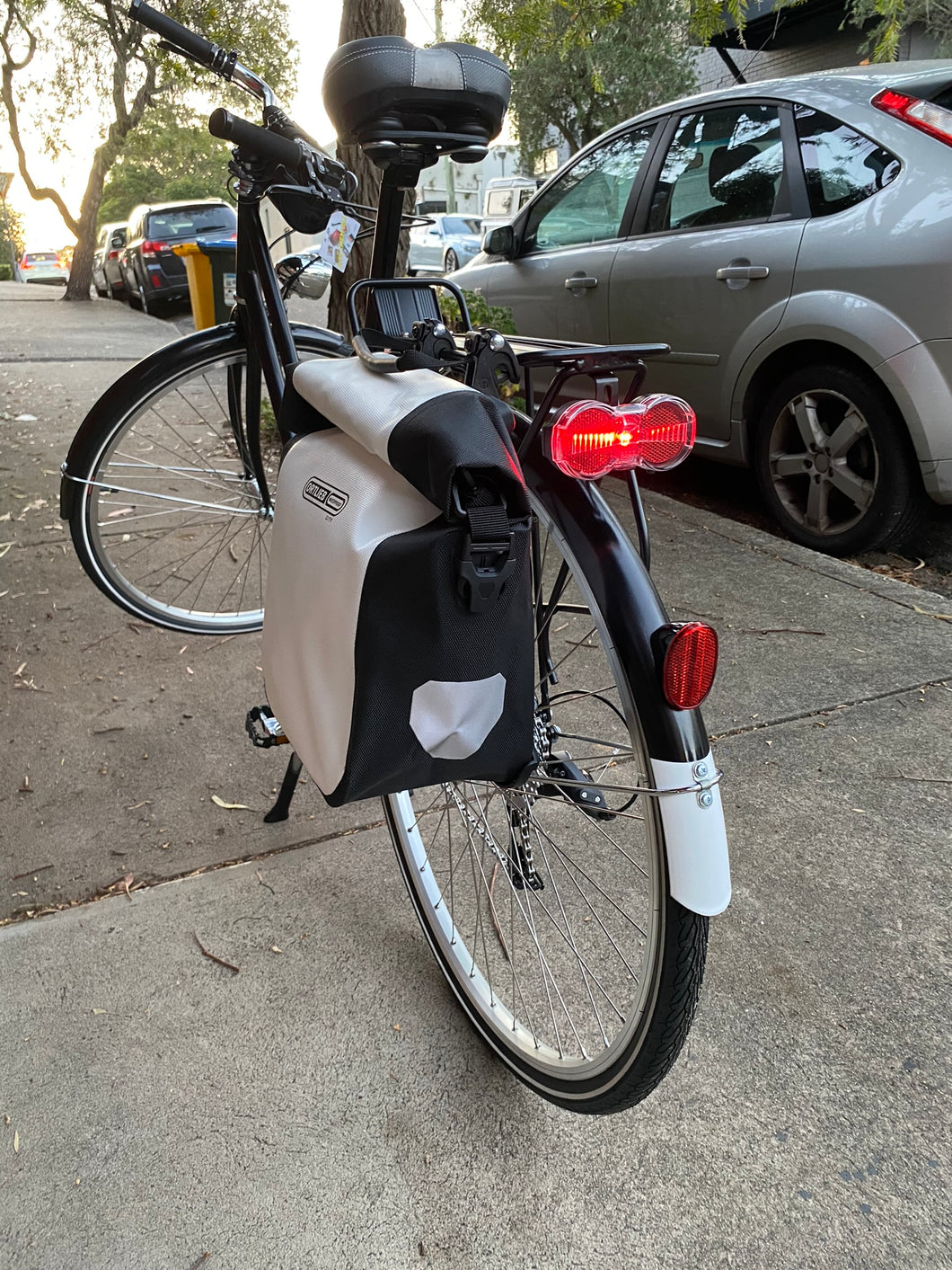 non-drive side rear view of city commuter